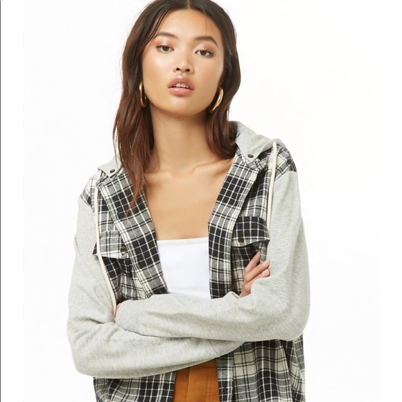 Tops - Plaid Flannel Hoodie Tops - Plaid Flannel Hoodie